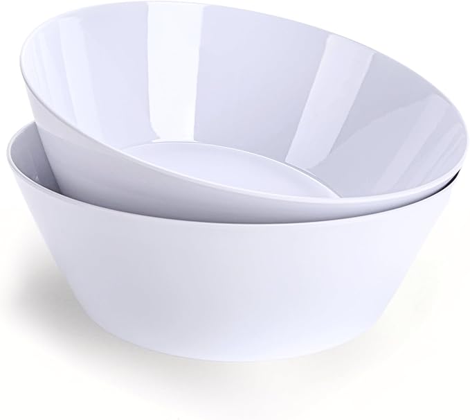 11.5-Inch Melamine Mixing Bowls (Set of 2) - Unbreakable and Reusable Large Serving Bowls, Stackable and Dishwasher-Safe - Versatile for All Meals