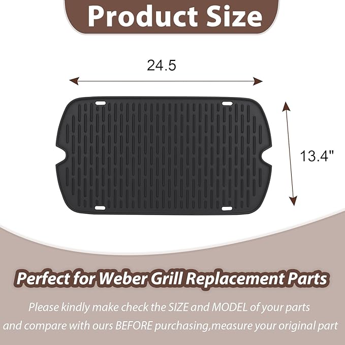 Griddle for Weber Traveler Grill 9010001 9020001 9030001, 7034 Cast Iron Griddle Insert Replacement Parts for Weber Traveler 9013001 9011701 Flat Top Griddle Accessories with Carry Bag