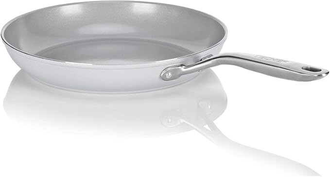 TECHEF - CeraTerra Ceramic Nonstick Frying Pan Skillet, (PTFE, PFAS, and PFOA Free), Dishwasher Oven Safe, Stainless Steel Handle, Induction-Ready, Made in Korea (10-in)