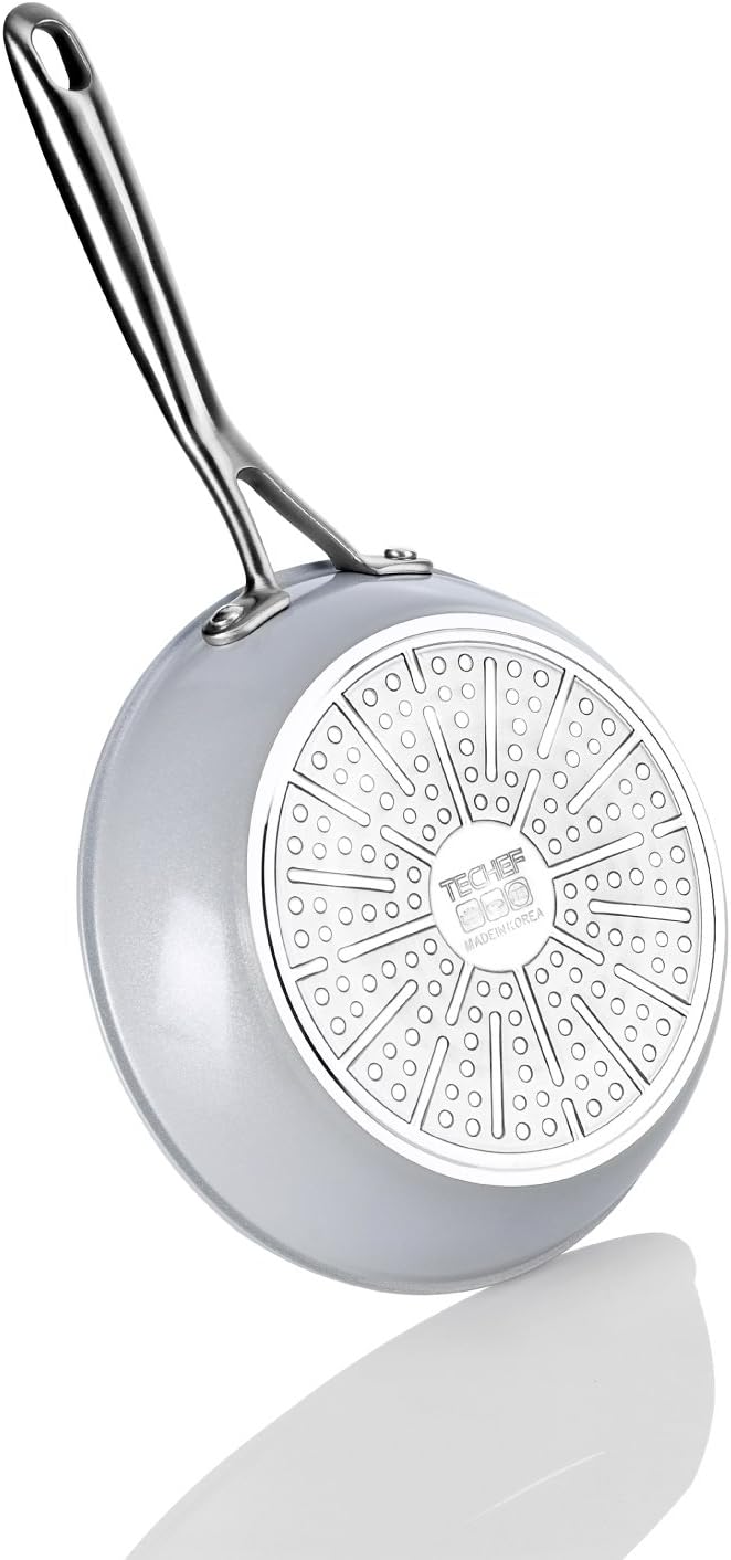 TECHEF - CeraTerra - 8 inch Ceramic Frying Pan – PFAS, PTFE & PFOA-Free, Toxin-Free Ceramic Coating, Induction-Ready, Oven & Dishwasher Safe, Ceramic Nonstick Frying Pan Made in Korea