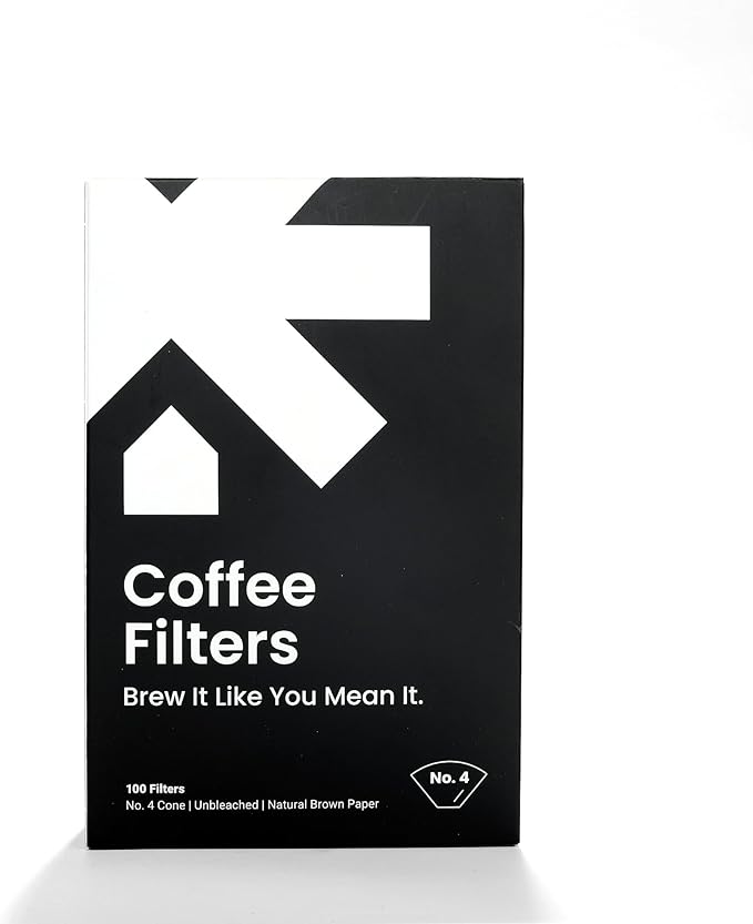 #4 Cone Coffee Filters – Unbleached Natural Paper Filters for 8–12 Cup Drip Machines & Pour Overs – Fits most coffee makers- 100 Count