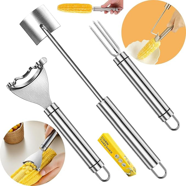 (3Pcs) Corn Cob Peeler, Corn Stripper, Corn Holder, Corn Peeler for Corn on the Cob, Corn Cob Stripper Tool, Efficient Design Perfect for Dining Enthusiasts