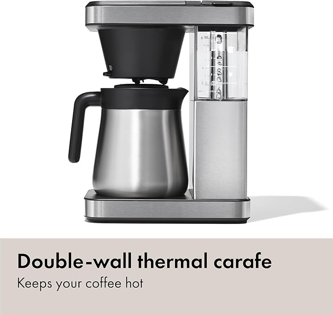 OXO Brew 8-Cup Coffee Maker - Single-Serve & Carafe, Thermal Stainless Steel, SCA Certified