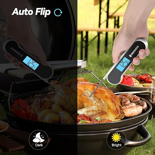 0.5 Sec Instant Read Meat Thermometer Digital with ±0.5℉ Precision, Food Thermometer for Cooking Kitchen Gadgets, Oven Grill Candy BBQ Essentials Accessories, Gifts for Him Dad Men Birthday, White