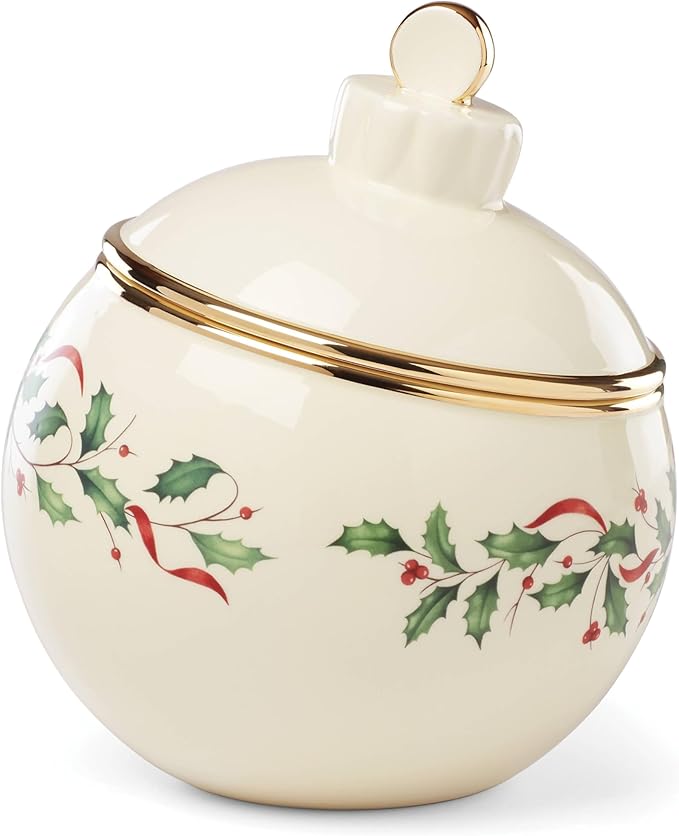 Lenox 892541 Holiday Ornament Cookie Jar, Christmas Hosting