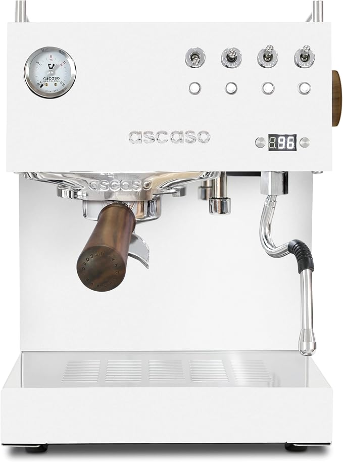 Ascaso Steel DUO Espresso Machine | PID | Programmable | Volumetric Controls | Dual Thermoblock | 120V | (White)